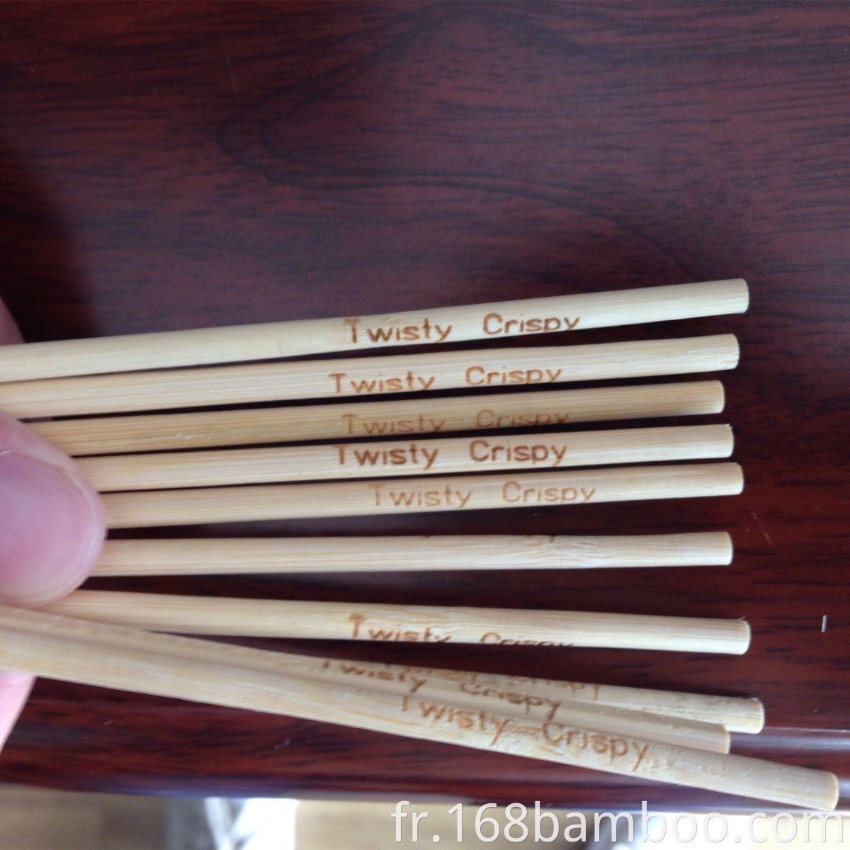 Bamboo sticks with logo